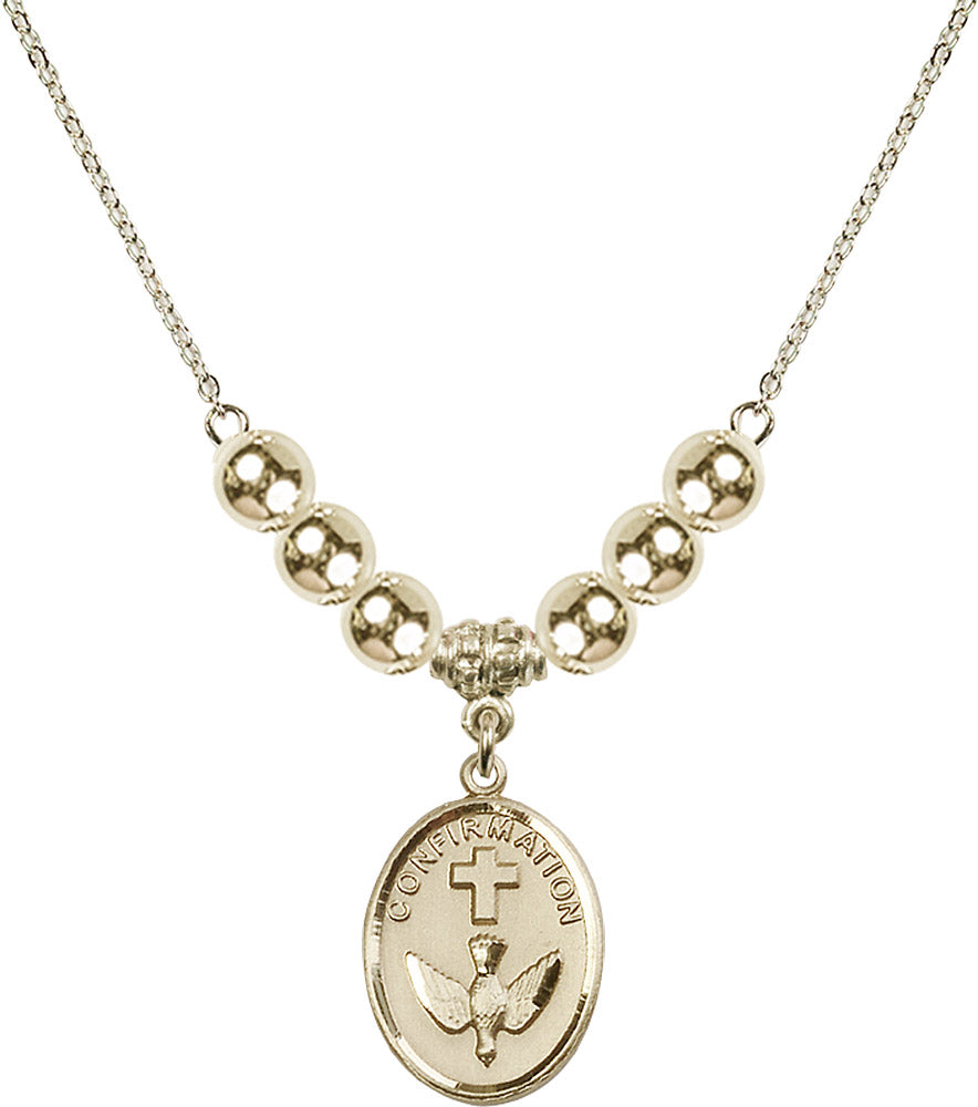 14kt Gold Filled Confirmation Birthstone Necklace with Gold Filled Beads - 0873