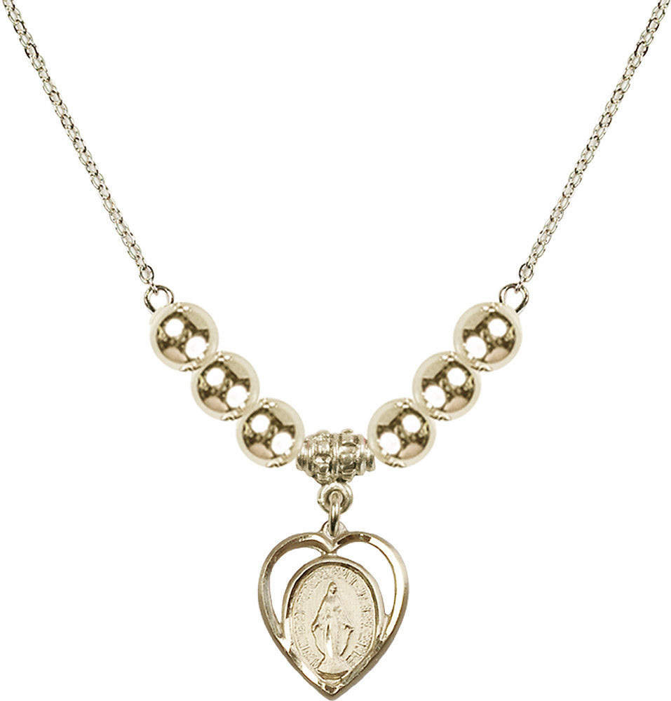 14kt Gold Filled Miraculous Birthstone Necklace with Gold Filled Beads - 4125