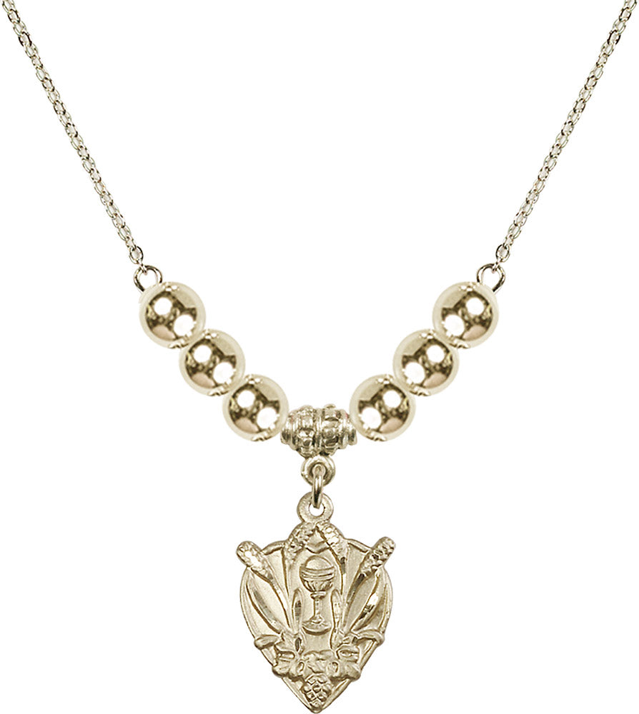 14kt Gold Filled Communion Birthstone Necklace with Gold Filled Beads - 4200
