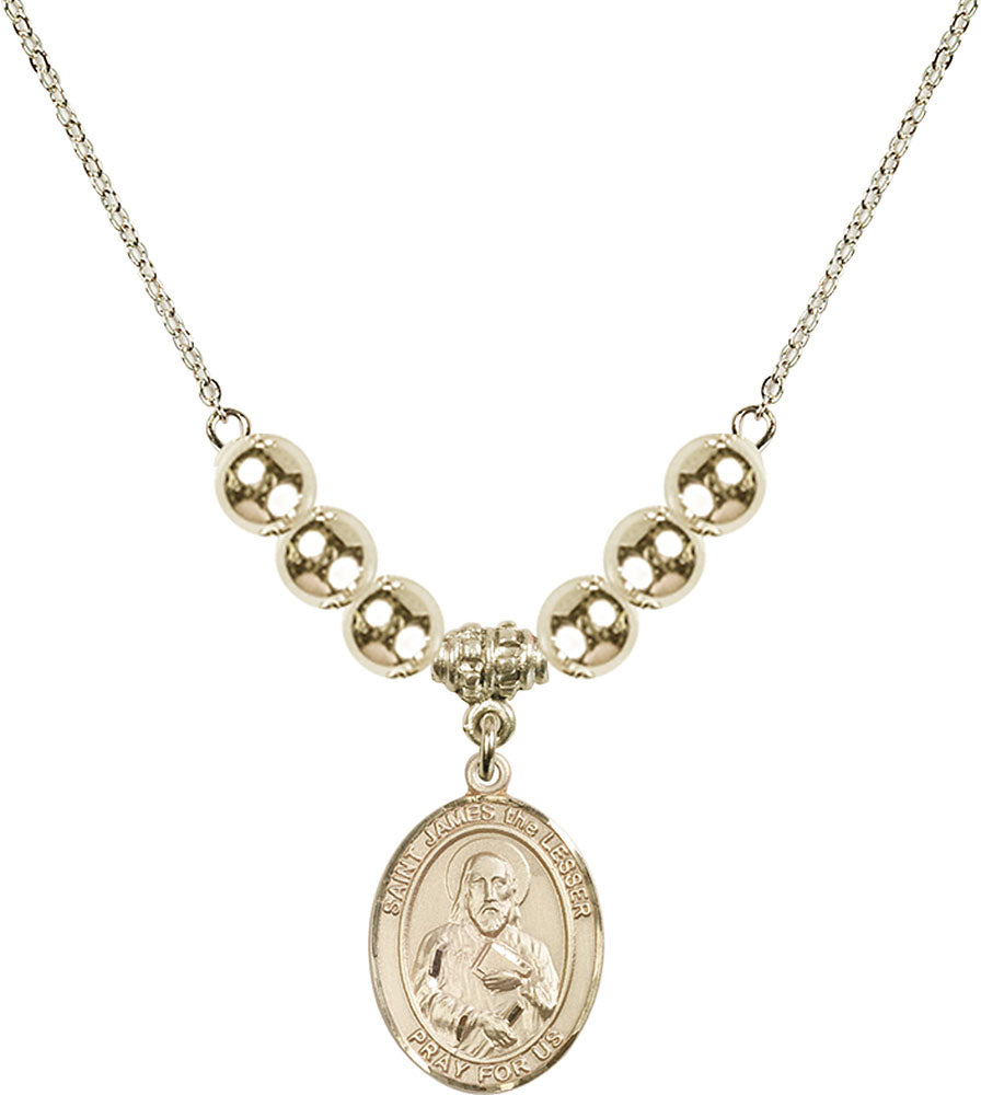 14kt Gold Filled Saint James the Lesser Birthstone Necklace with Gold Filled Beads - 8277