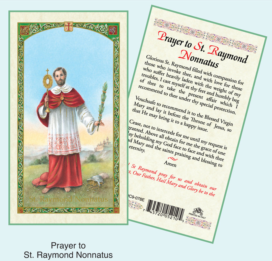 PRAYER CARD ST RAYMOND Crosses & Medals