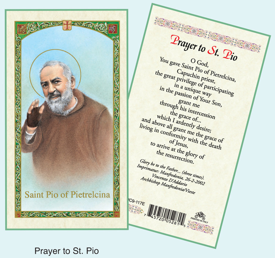 PRAYER CARD ST PIO OF PIERELCI