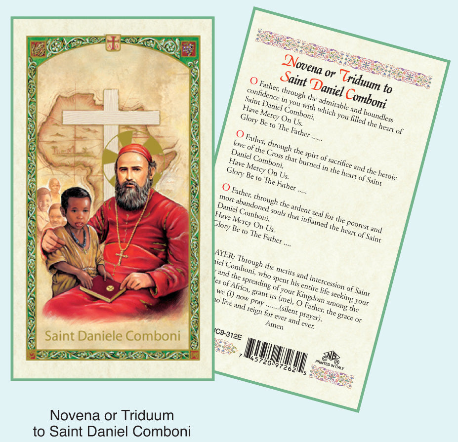 PRAYER CARD ST DANIEL COMBONI Crosses & Medals