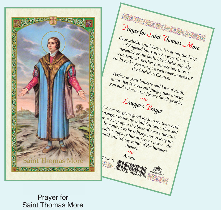 PRAYER CARD ST THOMAS MORE